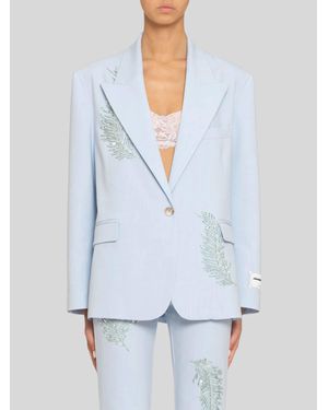 Des Phemmes Oversized Blazer With Sequin - White