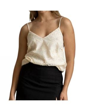 Adelyn Rae Laval Cream Embroidered Cami - Brown