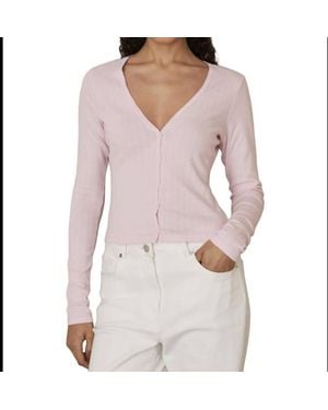 GOOD AMERICAN Pointelle Cardigan - Pink