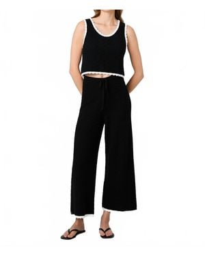 French Connection Teddy Diamond Knit Pants - Black