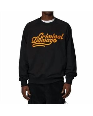 Criminal Damage Pullman Long Sleeve Sweatshirt - Black