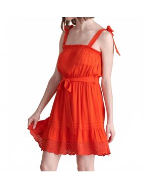 Allie Rose Tie Strap Dress - Red