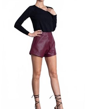 Karina Grimaldi Alanna Vegan Leather Shorts - Multicolor