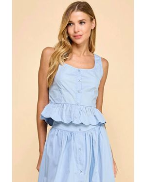 TCEC Peplum Top - Blue