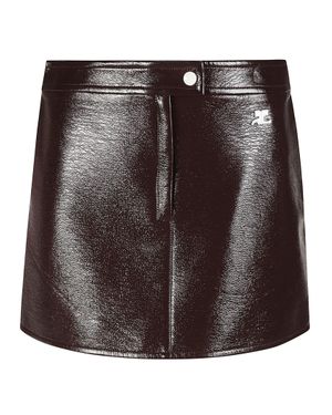Courreges Vinyle Reedition Vinyl Mini Skirt - Brown