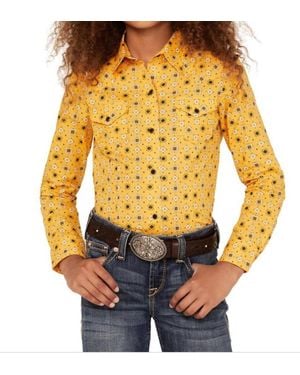 Cruel Girl Kids Girl's Button Shirt - Orange
