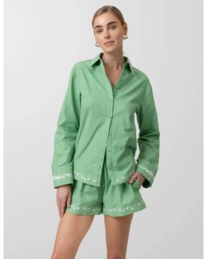Line & Dot Tippi Embroidered Shirt - Green