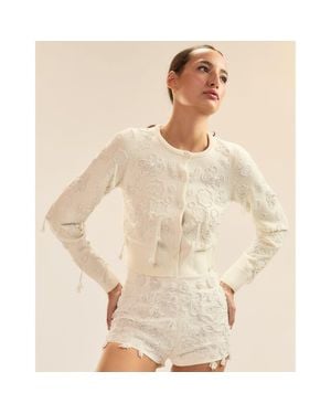 Cynthia Rowley Paloma Shrunken Cardigan - Natural