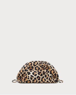 Loeffler Randall Bailey Leopard Jersey Dome Clutch Bag - Natural