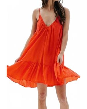9seed St Tropez Ruffle Dress - Orange