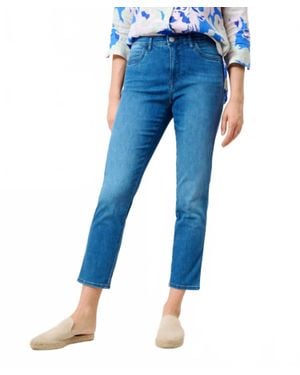 Brax Mary S Cropped Ultra Light Summer Jeans - Blue