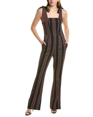 Gracia Wide Leg Overalls - Red