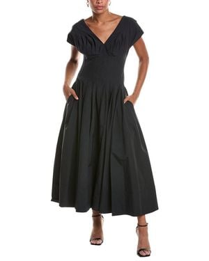 Jonathan Simkhai Nina Pleated Midi Dress - Black