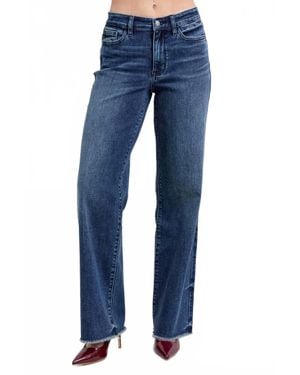 Judy Blue Mid Rise Wide Leg Denim Jeans - Blue