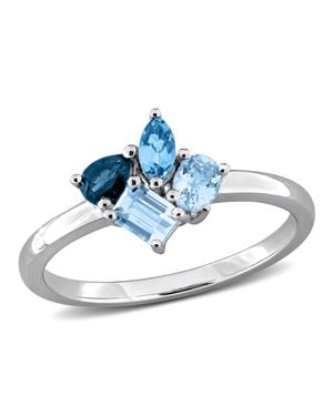 Mimi & Max Multi-Gem Cluster Ring Sterling - Blue