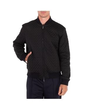 Emporio Armani Zip-Up Quilted Puffer Jacket - Black
