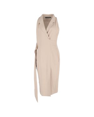 Roland Mouret Wrap-Effect Midi Dress - Natural