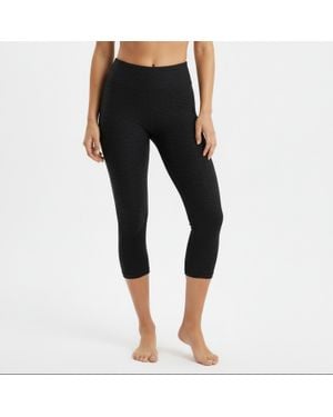 BBrazil Clothing Pyramid Weave Jacquard Capri Leggings - Black