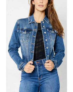 Judy Blue Denim Classic Destroy Jacket - Blue