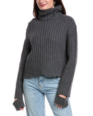 Helmut Lang Turtleneck Wool-Blend Sweater - Gray