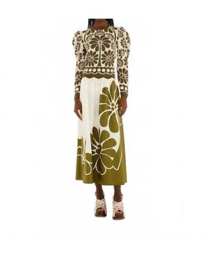 FARM Rio Palermo Midi Skirt - Green