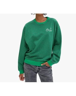 Clare V. Oui Stripes Sweatshirt - Green