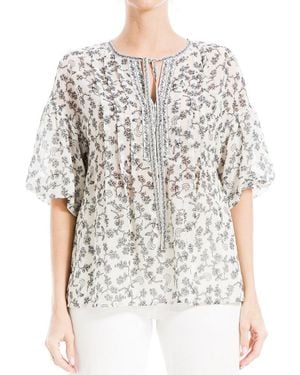 Max Studio V Neck Blouse - White