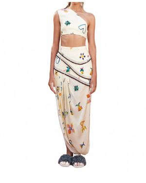 ALÉMAIS Sidi One Shoulder Top - Metallic