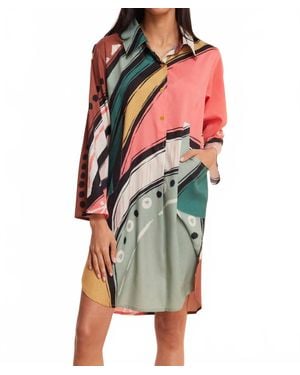 MODAPOSA Gabriella Abstract Fall Resort Dress - Red