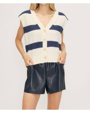Melissa Nepton Basil V-Neck Vest - Blue