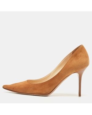 Jimmy Choo Tan Suede Agnes Pumps - Brown