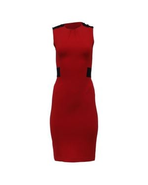 Diane von Furstenberg Sleeveless Fitted Midi Dress - Red