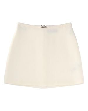 Versace Neutral Pure Virgin Wool Miniskirt - Natural