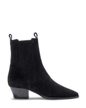 Aeyde Pointed Toe Ankle Boots With Elastic Side Panels - Black