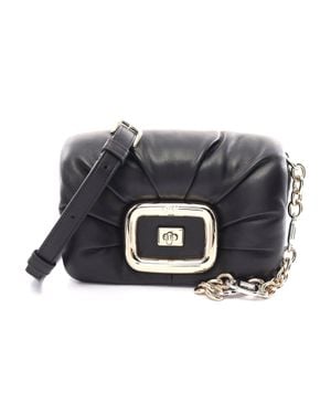 Roger Vivier Viv Shock Mini Leather Shoulder Bag - Gray