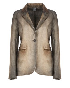 Avant Toi Gradient Spear Collar Jacket - Brown