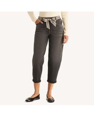 Nautica Belted Barrel-Leg Denim - Black