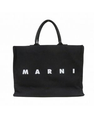 Marni Cotton Tote Bag - Black