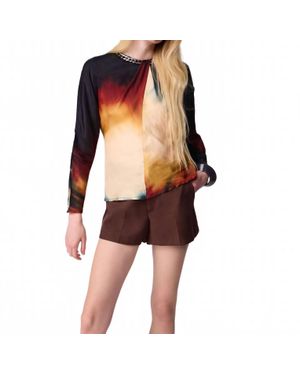 Theo the Label Klotho Necklace Draped Top - Multicolor