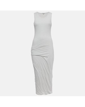 James Perse Jersey Ruche Midi Dress - Gray