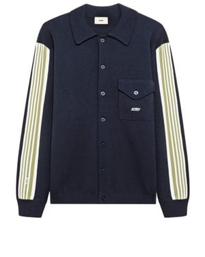 Autry Viscose-Blend Striped Jacket - Blue