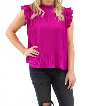 TCEC Ruffled Sleeve Top - Pink