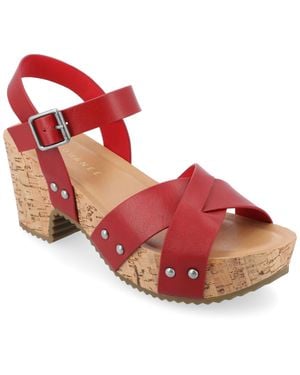 Journee Collection Apos;S Valentina Dress Sandals - Red