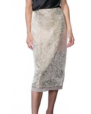 Greylin Gianna Sequin Skirt - Natural