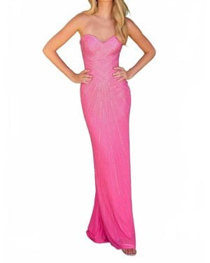Ava Presley Strapless Long Gown - Pink