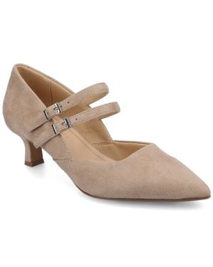 Journee Collection Carnation Kitten Heel Mary Jane Pumps - Metallic