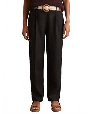 Reiss Beau Belted Tapered Pants - Black