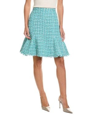 St. John Soft Godet Hem Skirt - Blue