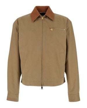 Versace Cropped Jacket With Collar - Green