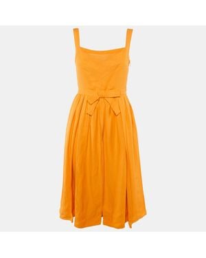 DSquared² Crepe Bow Detail Midi Dress - Orange